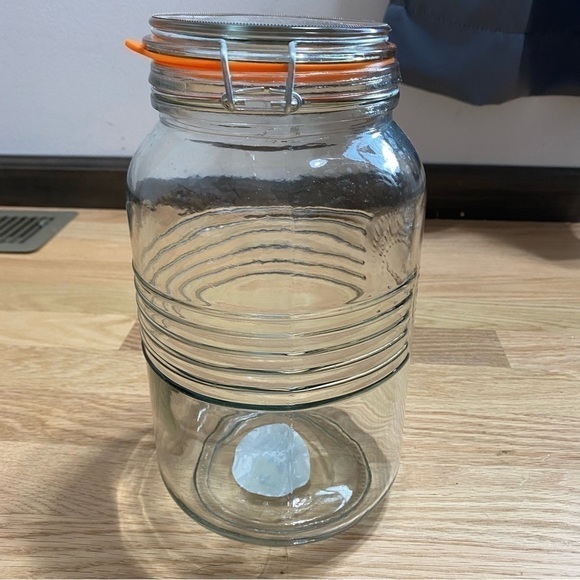 Large Glass Canister Kitchen Home Storage Lidded Barrel Clear - Picture 3 of 8